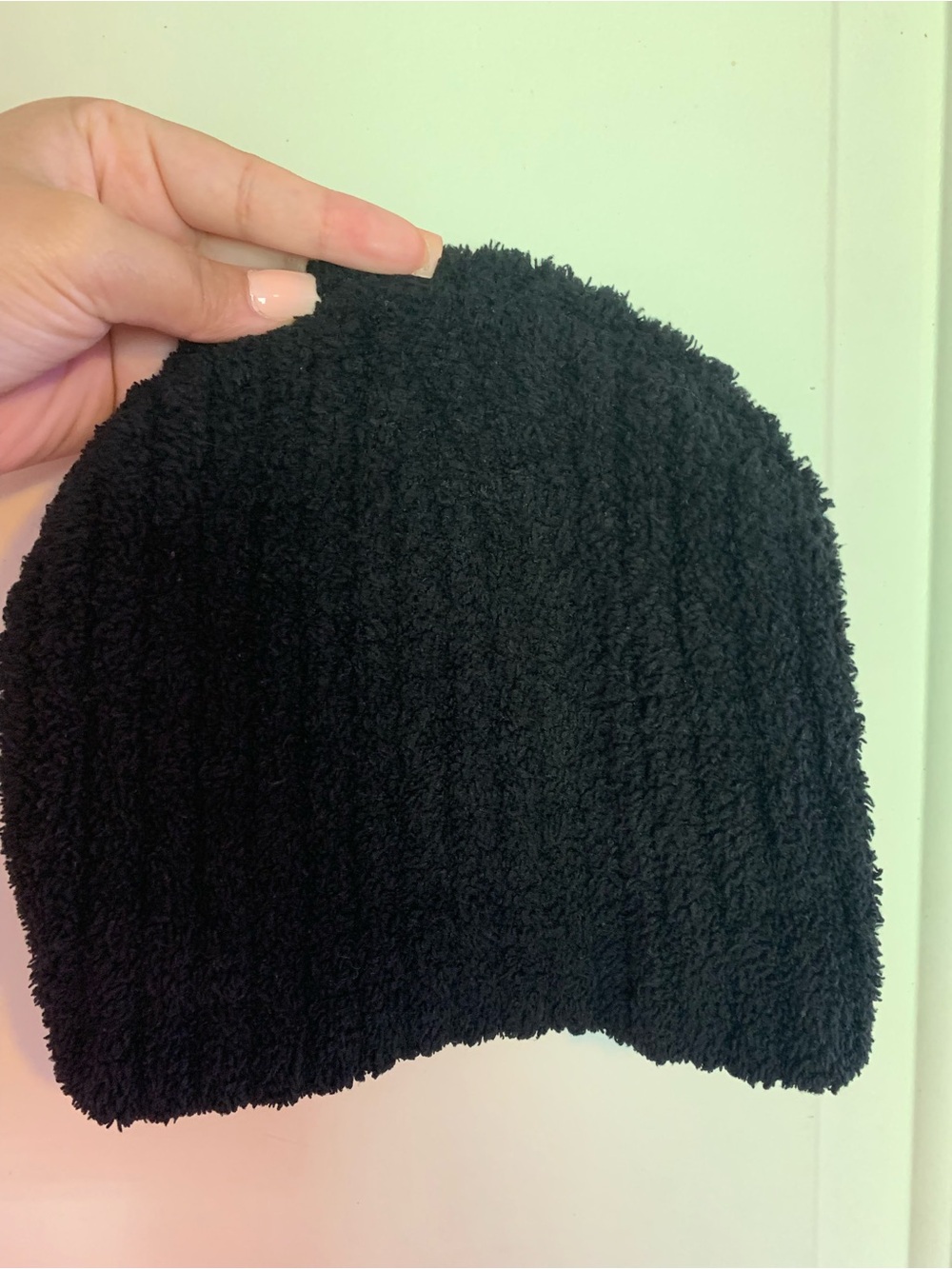 Cozy Black Sherpa Beanie